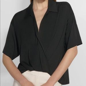 Theory twist blouse in stretch silk (Black). Brand new with tags! Never worn